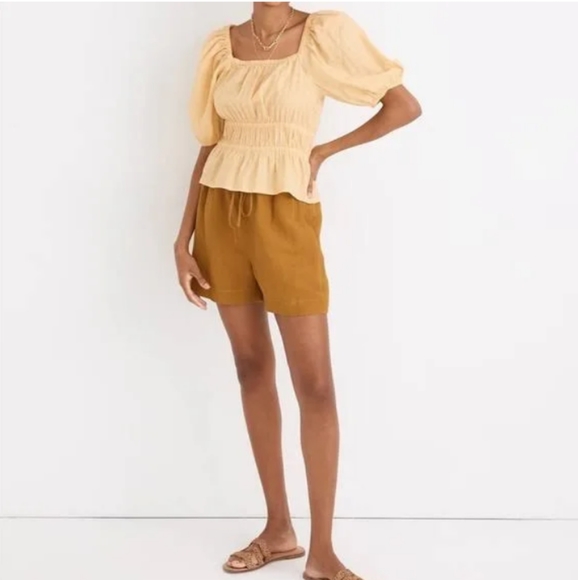 Madewell women's size medium yellow cropped top - Picture 1 of 17